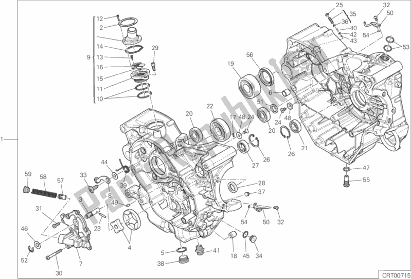 Todas as partes de 010 - Par De Meio Cárteres do Ducati Monster 821 Stripes USA 2016